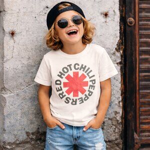 Red Hot Chili Peppers Graphic Tee Kids 5T White Band T-Shirt Rock Music